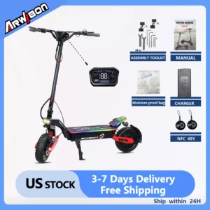 Arwibon GT06Plus Adult Electric Scooter,Speed up to 35MPH, 52V23.4AH ,11 Inch Off-Road Tires, Foldable Sports Commuter E-Scooter