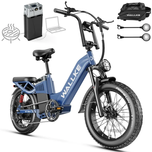 Wallke H7 ULTRA Portable Power Station Ebike 4000W 37MPH Fast Electric Bike for Adults 48V 55Ah Long Range Ebike Torque Sensor