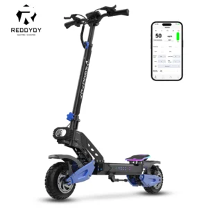 RD2 Adult Electric Offroad Scooter, 50 MPH Max speed 60V 25Ah, 55-Mile Long Range 10.5" Off-Road Tires, folk smart APP control