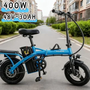 Electric bicycle with good looks 14 inches 400W 48V 30AH long battery life small electric bike for city work and commuting