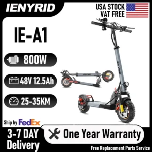 IENYRID A1 Foldable Electric Scooter 800W/48V/12.5 AH E-Scooter Max Speed 45KM Per Hour Max Range 20-30KM Adult City E-Scooter