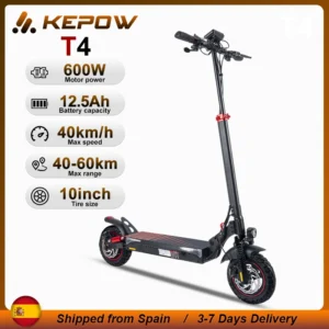 Adult Electric Scooter 600w Max Speed 40km/H 10 Inch Off-Road Tire Adults Scooters 48v Foldable E Scooter Kick Skateboard T4