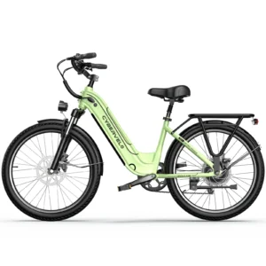 Cybervelo 26" Step-Thru Commuter, 1000W Peak 48V 25Ah Detachable Battery, Long Range 7-Speed Shift Electric Bike for Adult EK7