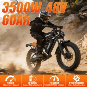 S8pro3500W brushless motor front and rear dual-drive electric bicycle, off-road motorcycle performance, commuting ride - E-Bike