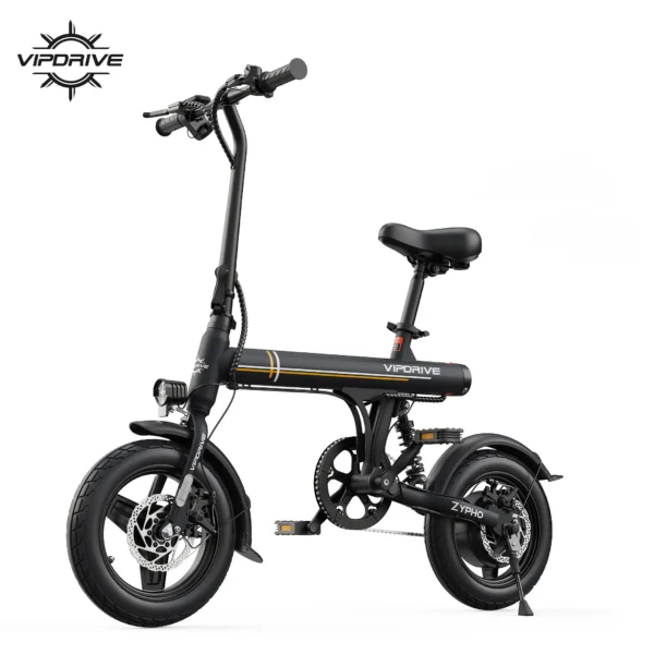 VIPDRIVE Zypho Adult Electric Bike, 500W peak motor, 36V 7.8Ah battery, 14"Tire Commuter E-Bike,20MPH,UL2849, 1-Year Warranty