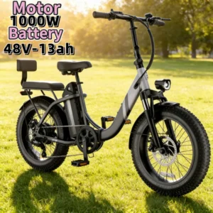 20inch foldable parent-child riding E-BIKE. 1000W brushless motor city electric bike, 48V13AH removable battery electric scooter