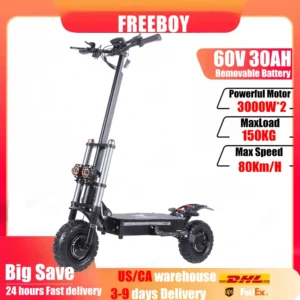 FREEBOY J30MAX electric scooter 6000W 60V 38Ah Shock absorbing Electric kick scooters foldable E Scooter Outdoor adult escooter