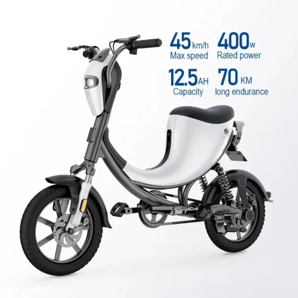 48V12.6AH battery shock-absorbing electric bicycle 400W brushless motor electric bicycle 14-inch wide tire city commute E-Bike