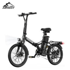 AIRWEST F20 Adult Electric Bike, 750W Peak Motor, 48V 7.8Ah Battery, 20-inch City E-Bike, 20MPH, UL 2849, 1-Year Warranty