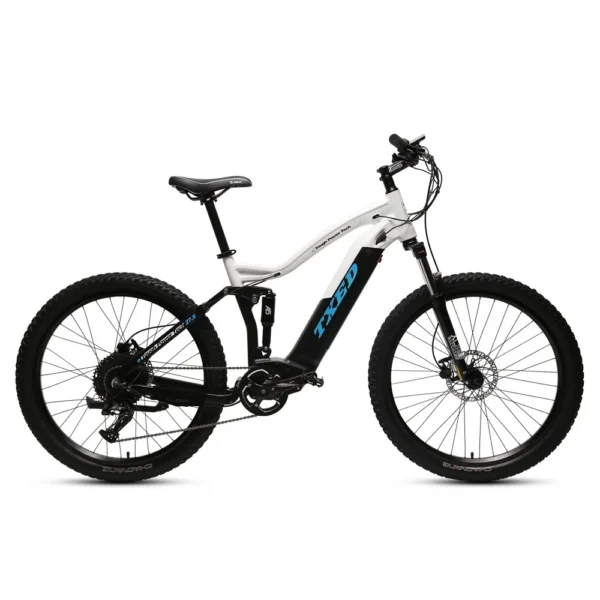 TXED 9 Speed Electric MTB 27.5'' Inch Bike for Adults Full Suspension Electric Mountain Bicycle