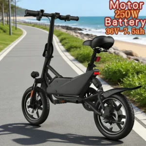 36V7.5AH lithium battery electric bicycle city transportation 250W brushless motor electric bicycle 14-inch fashionable foldable